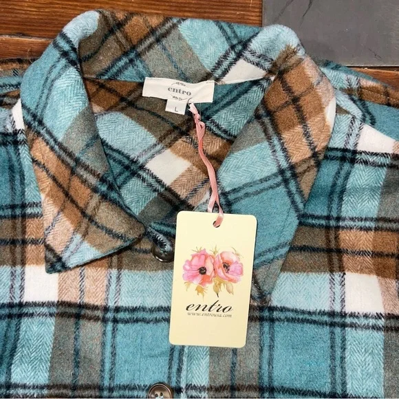 Entro Green Brown Utility Jacket large - Picture 7 of 8